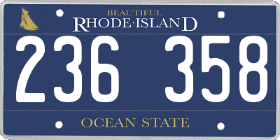 RI license plate 236358