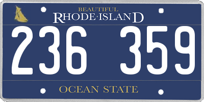 RI license plate 236359