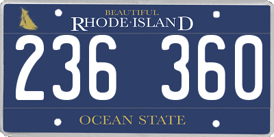 RI license plate 236360