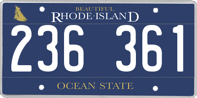 RI license plate 236361