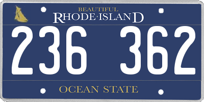 RI license plate 236362