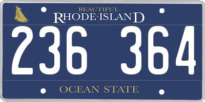 RI license plate 236364