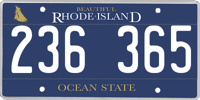 RI license plate 236365