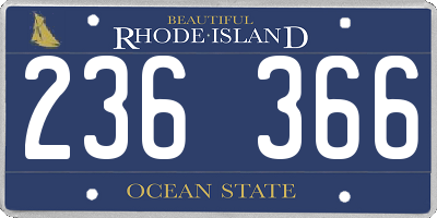 RI license plate 236366