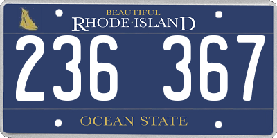RI license plate 236367