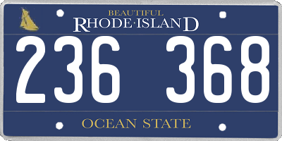 RI license plate 236368