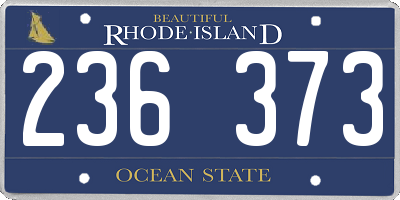 RI license plate 236373