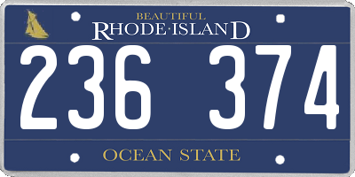 RI license plate 236374