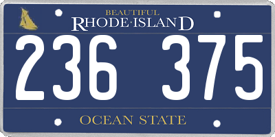 RI license plate 236375