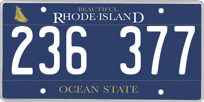 RI license plate 236377