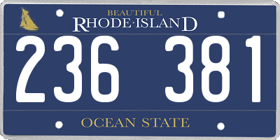 RI license plate 236381