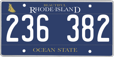RI license plate 236382