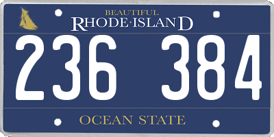 RI license plate 236384