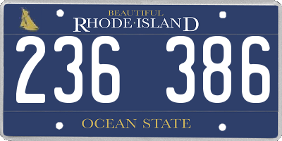 RI license plate 236386