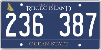RI license plate 236387