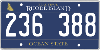 RI license plate 236388