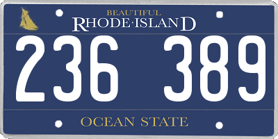 RI license plate 236389