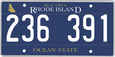 RI license plate 236391