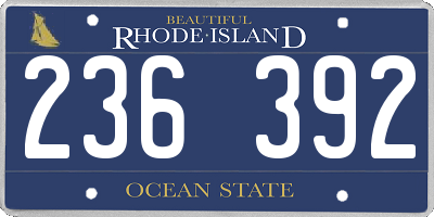 RI license plate 236392