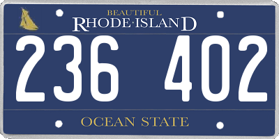 RI license plate 236402