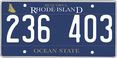 RI license plate 236403