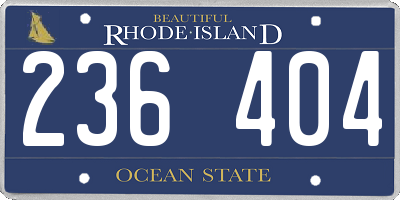 RI license plate 236404