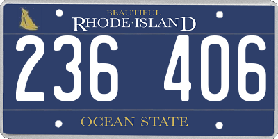 RI license plate 236406