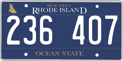 RI license plate 236407