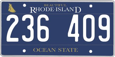 RI license plate 236409