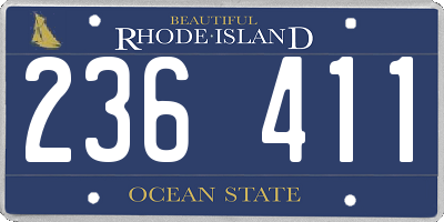 RI license plate 236411