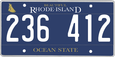 RI license plate 236412