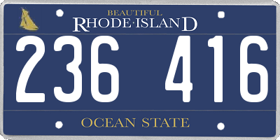 RI license plate 236416