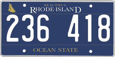 RI license plate 236418