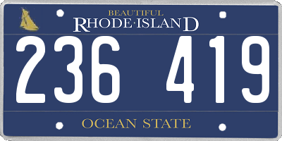 RI license plate 236419