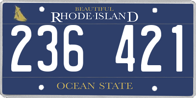 RI license plate 236421
