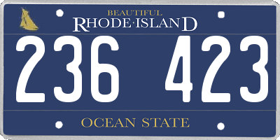 RI license plate 236423