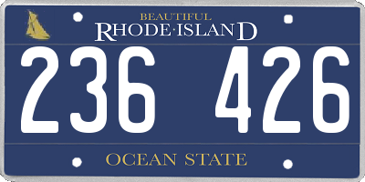 RI license plate 236426