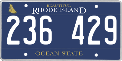RI license plate 236429