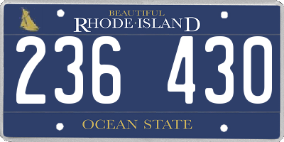 RI license plate 236430