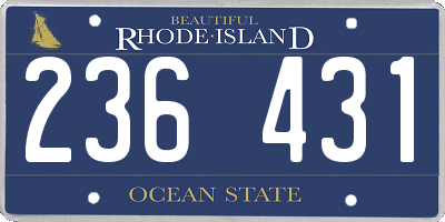 RI license plate 236431