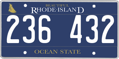 RI license plate 236432