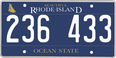 RI license plate 236433