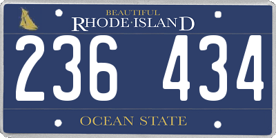 RI license plate 236434