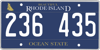 RI license plate 236435
