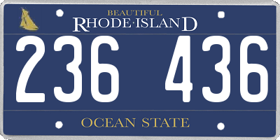 RI license plate 236436