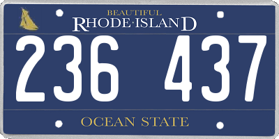 RI license plate 236437