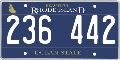 RI license plate 236442