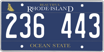 RI license plate 236443