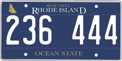 RI license plate 236444