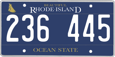 RI license plate 236445